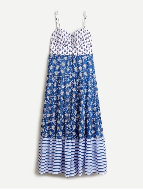 J. Crew Dresses & Skirts - JCrew Button Front Maxi Dress in Mixed Block Print